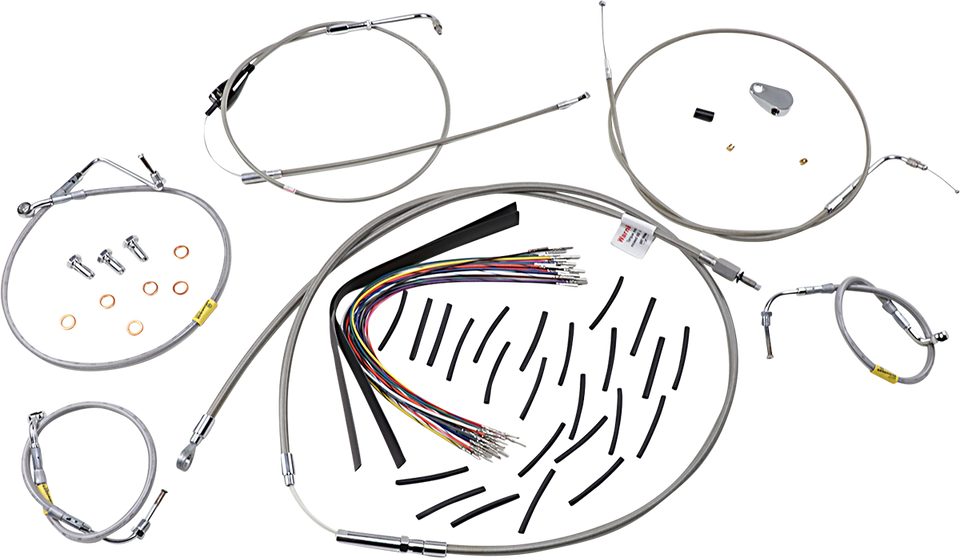 Control Kit - Early Touring Bikes - 13" Bagger Bar Handlebars - Stainless