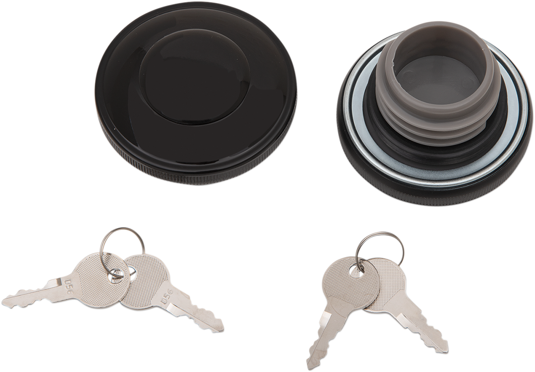 Non-Vented Locking Gas Cap - Black - Lutzka's Garage