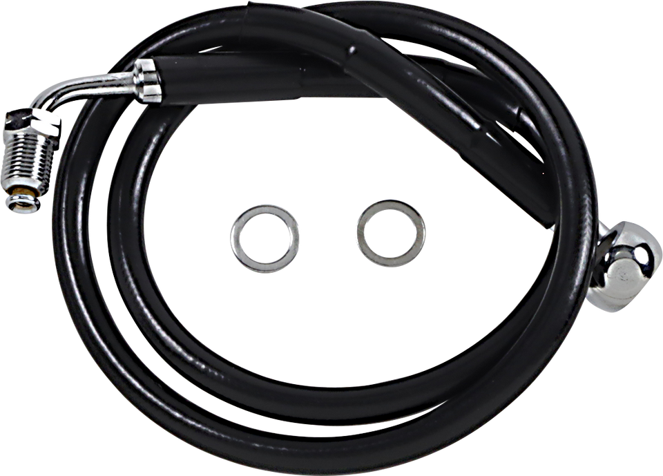 Brake Line - +6" - Black - 18-20 Softail - Lutzka's Garage