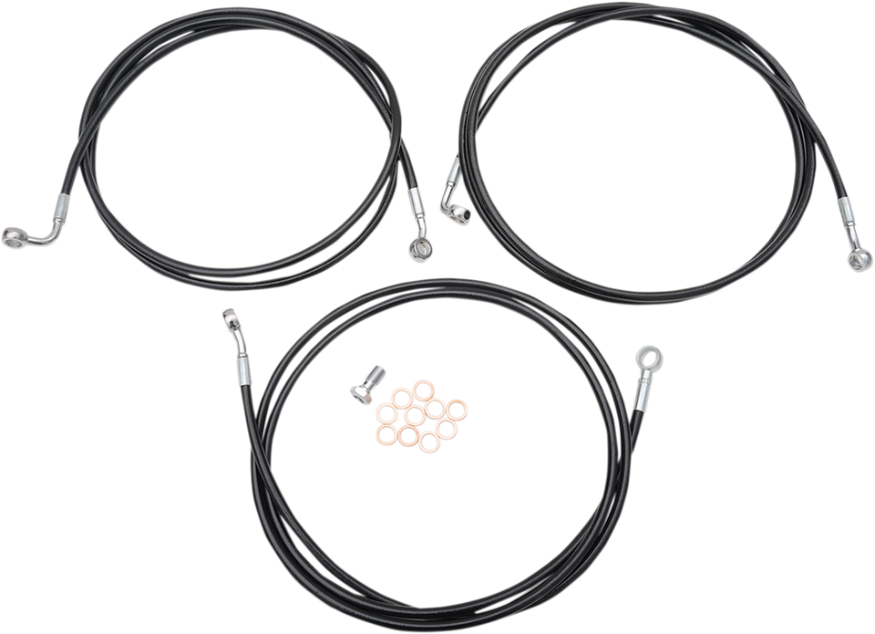 Brake Line - 18" - 20" Ape Hanger Handlebars - Black - Lutzka's Garage