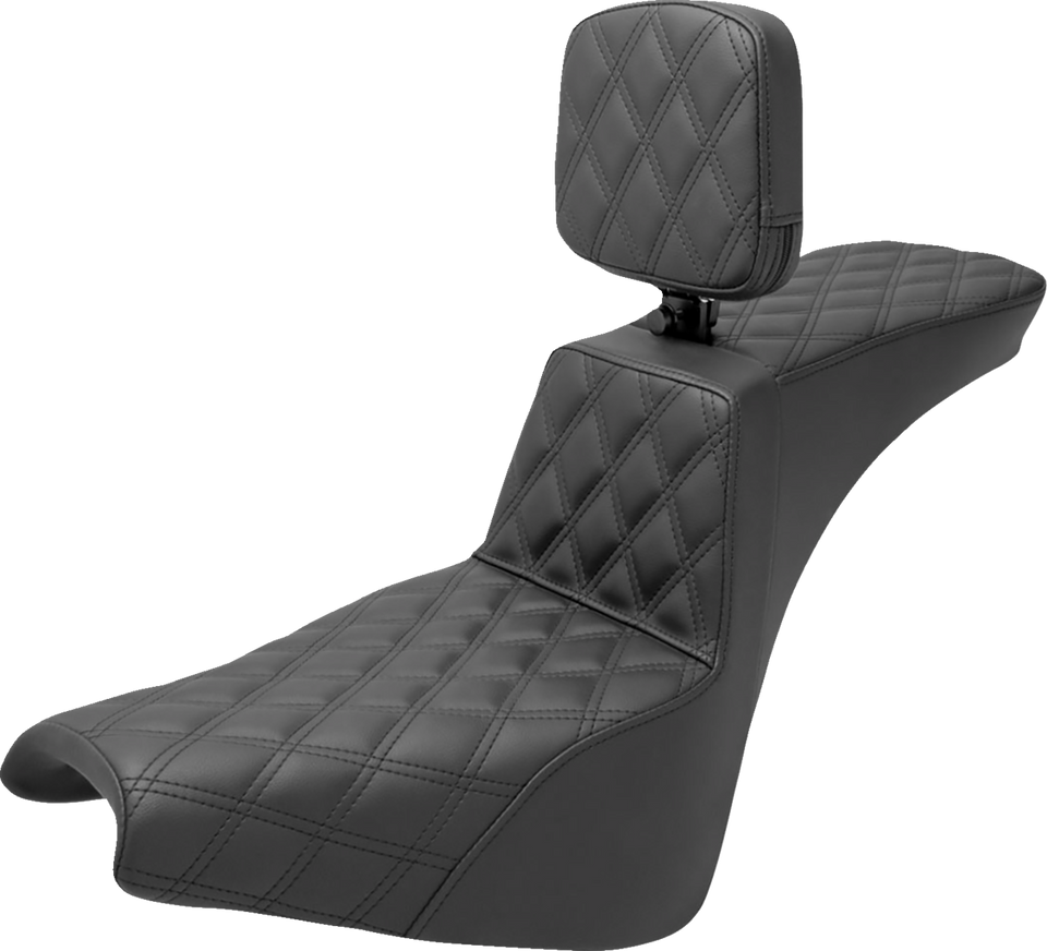 Tour Step Up Seat - Rider Backrest - Full Lattice Stitch - FXBB/FXST 18-22