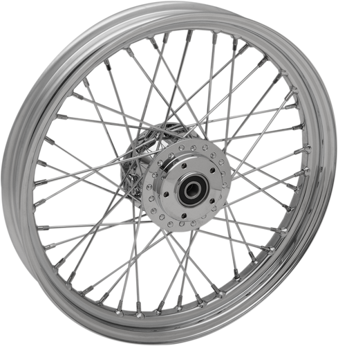 Wheel - Laced - 40 Spoke - Front - Chrome - 19x2.5 - 06-07 XL - Lutzka's Garage