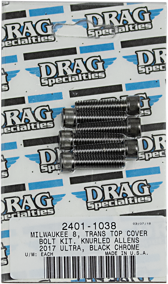 Bolt Kit M8 Transmission Top Black/Chrome