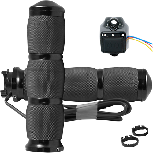 Grips - Heated - Air Cushion - Metric - Black - Lutzka's Garage