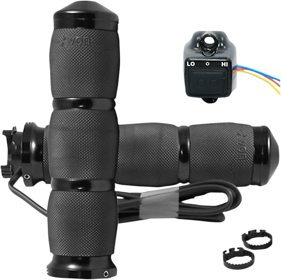 Grips - Heated - Air Cushion - Metric - Black - Lutzka's Garage