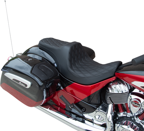 Predator III Seat - Forward Positioning - Double Diamond - Black Stitching - Indian 14-22