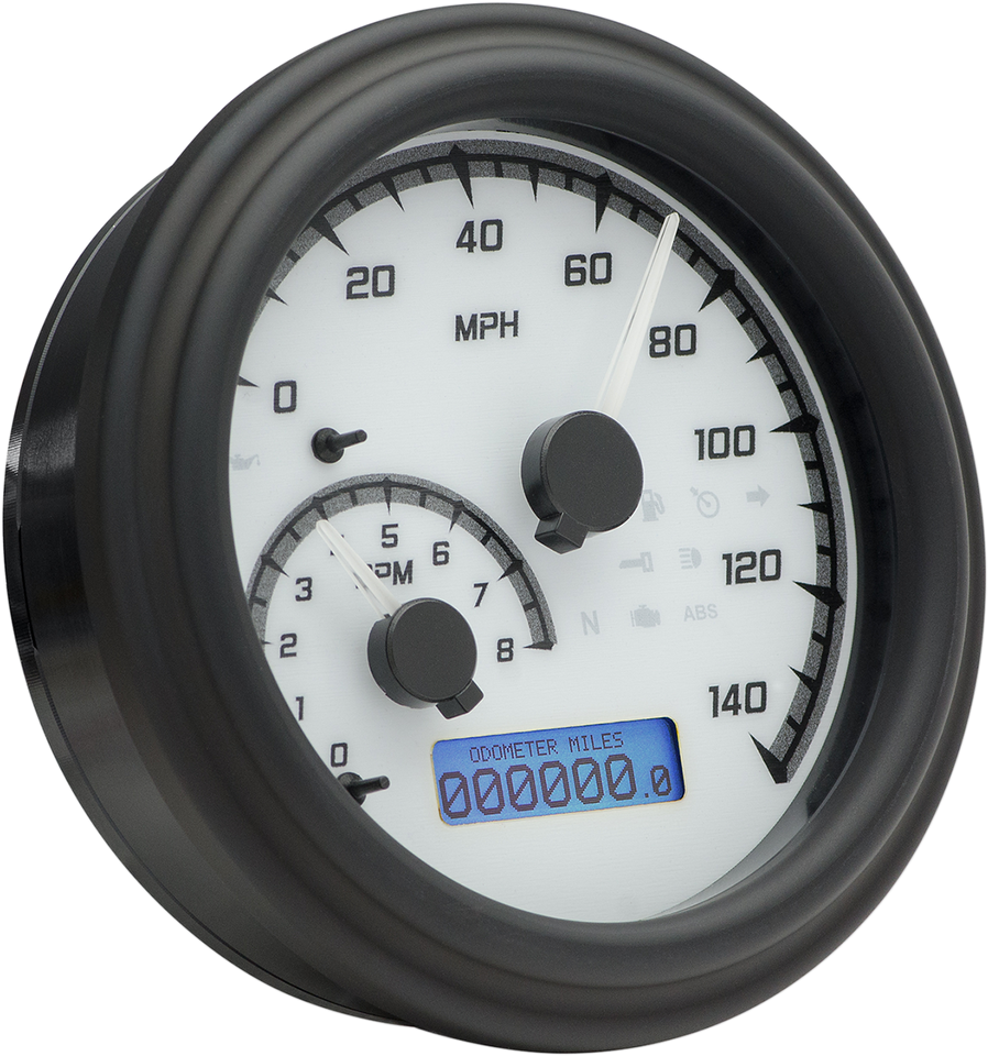 MXV Series Fatbob Analog/Digital Gauge System - White/Gray/Black - Lutzka's Garage
