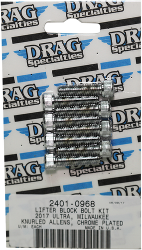 Bolt Kit M8 Lifter Block Knurled All Chrome