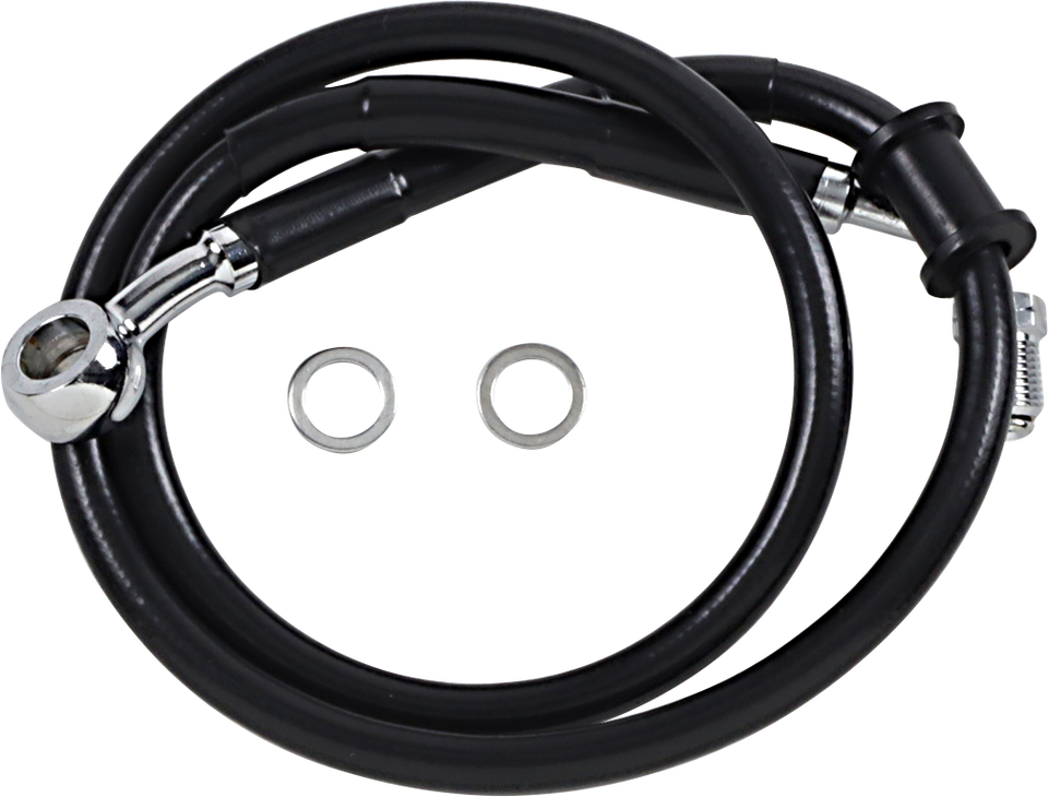 Brake Line - +2" - Black - 18-20 Softail - Lutzka's Garage