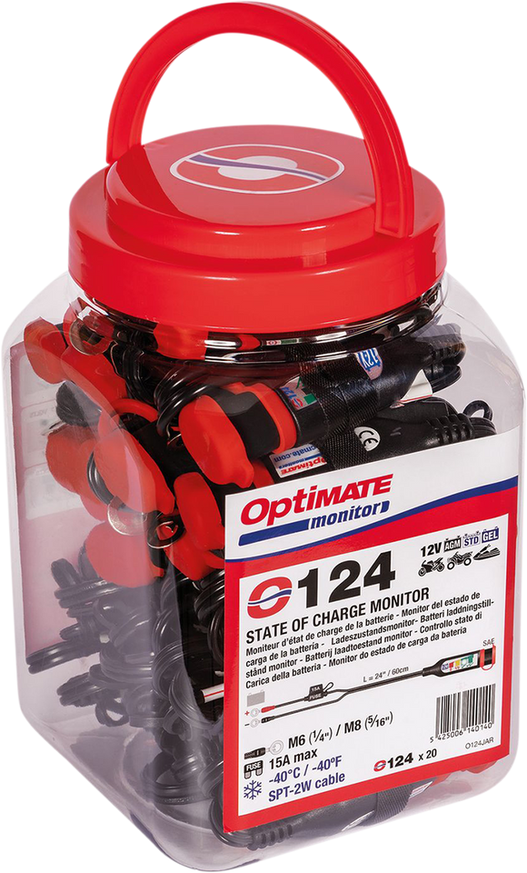 Optimate Permanent Power Lead with Battery/Charge Status - Jar of 20