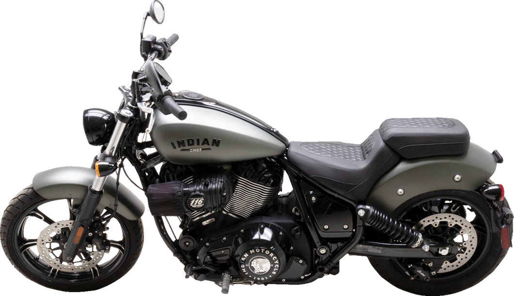 Squareback Seat - Passenger - Black - Diamond Stitch - Chief 22-23 - Lutzka's Garage