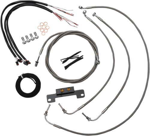Handlebar Cable/Brake Line Kit - Complete - Mini Ape Hanger Handlebars - Stainless