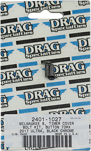 Bolt Kit M8 Timer Cover Black/Chrome Knurled