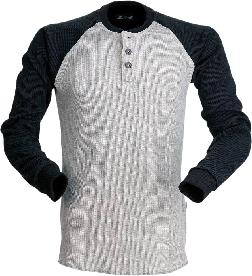 Waffle Long-Sleeve Shirt - Gray - Small - Lutzka's Garage