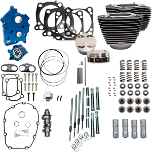 128" Power Package Engine Performance Kit - Chain Drive - Wrinkle Black with Highlighted Fins