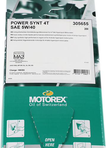 Power Synt 4T Engine Oil - 5W-40 - 20 L Dispenser Box