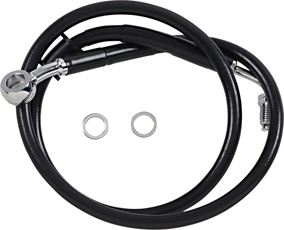 Brake Line - +6" - Black - 18-20 Softail - Lutzka's Garage