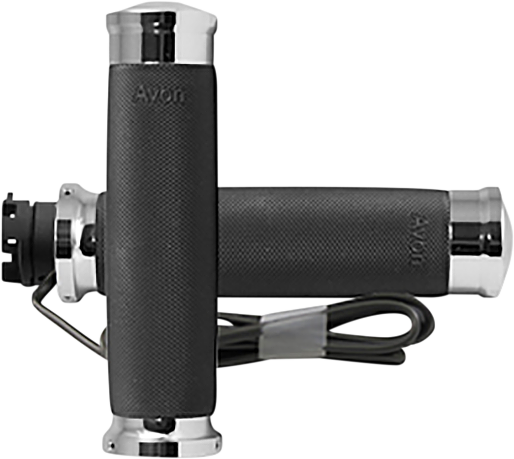 Grips - Heated - Custom Contour - Indian - Chrome - Lutzka's Garage