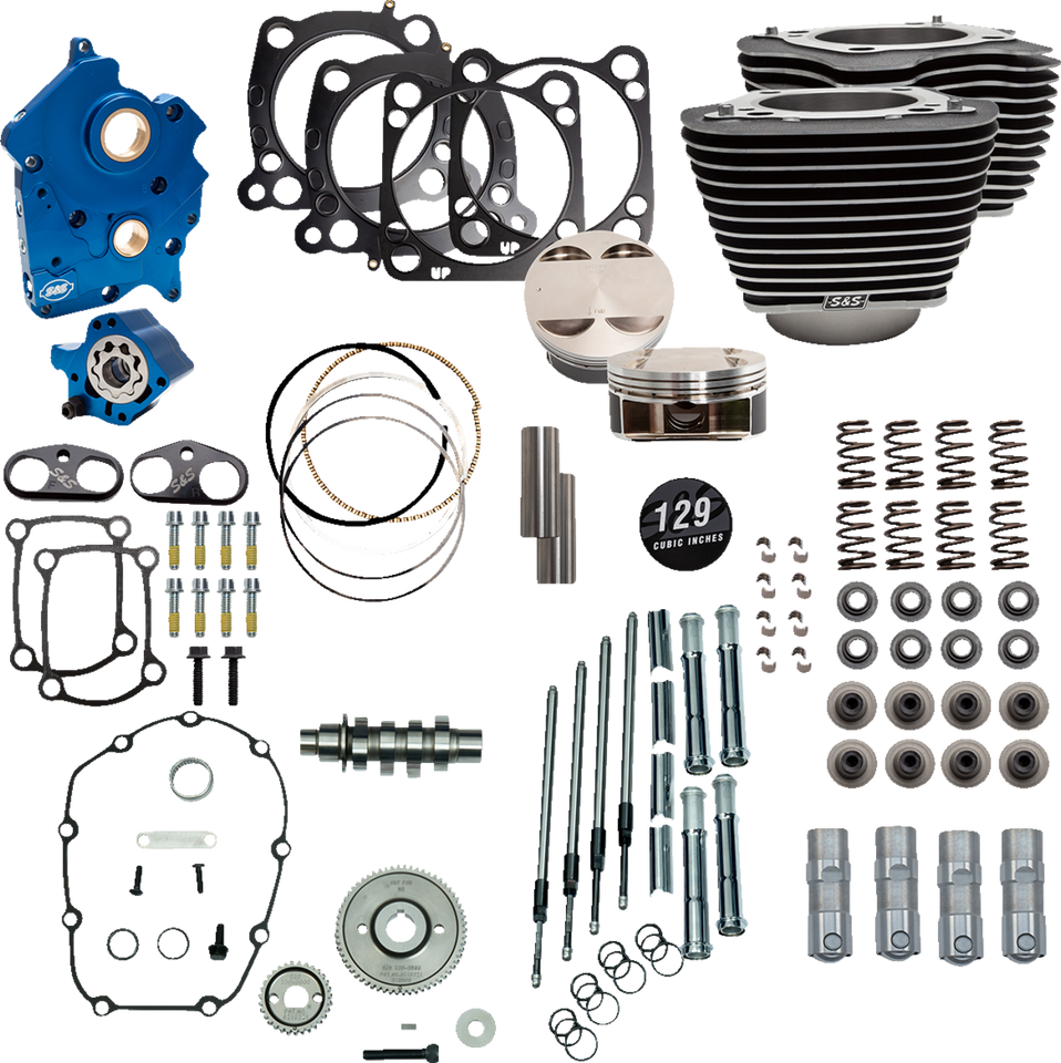 129" Power Package Engine Performance Kit - Gear Drive - Oil Cooled - Highlighted Fins - M8