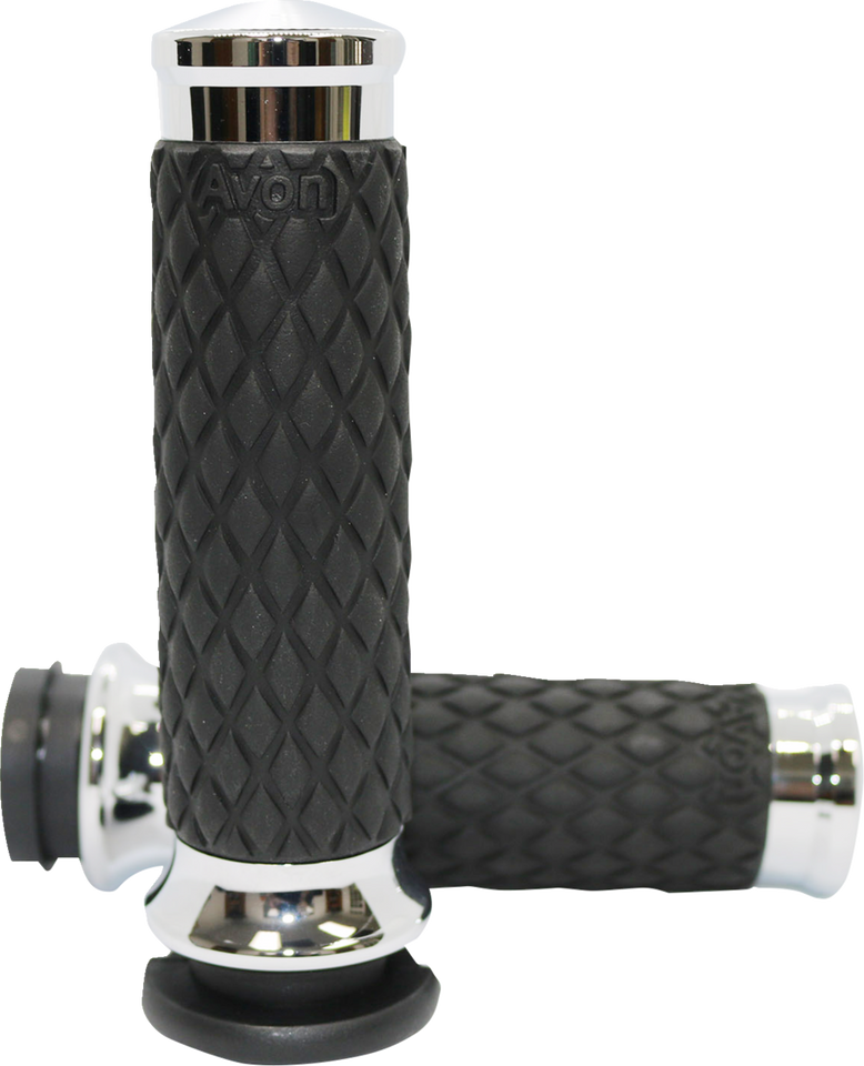 Grips - Diamond Contour - Chrome - Lutzka's Garage