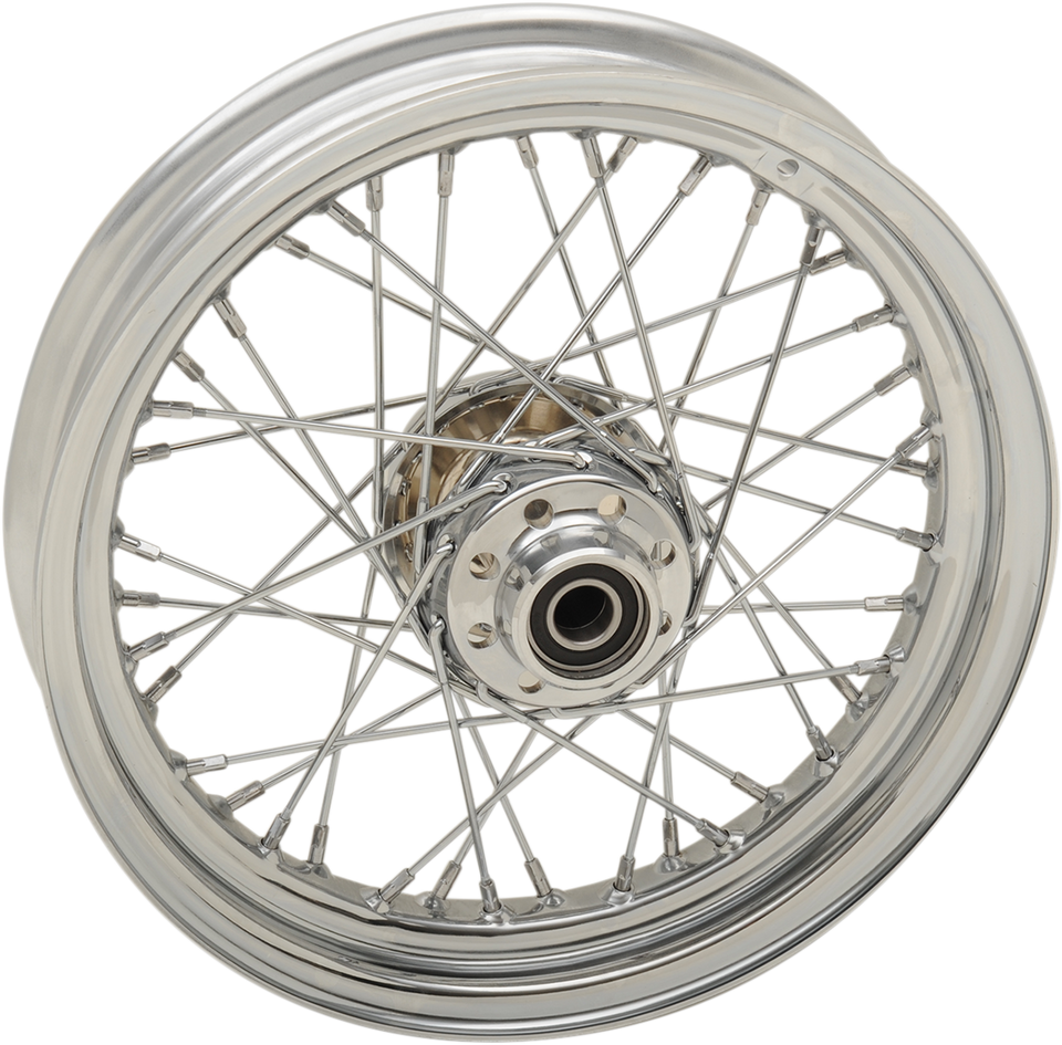 Wheel - Laced - 40 Spoke - Front - Chrome - 16x3 - 07-17 FLST - Lutzka's Garage