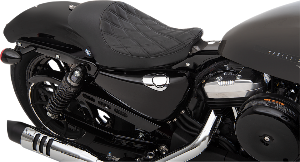 3/4 Solo Seat - Double Diamond - Black w/ Black Stitching - XL 04-22