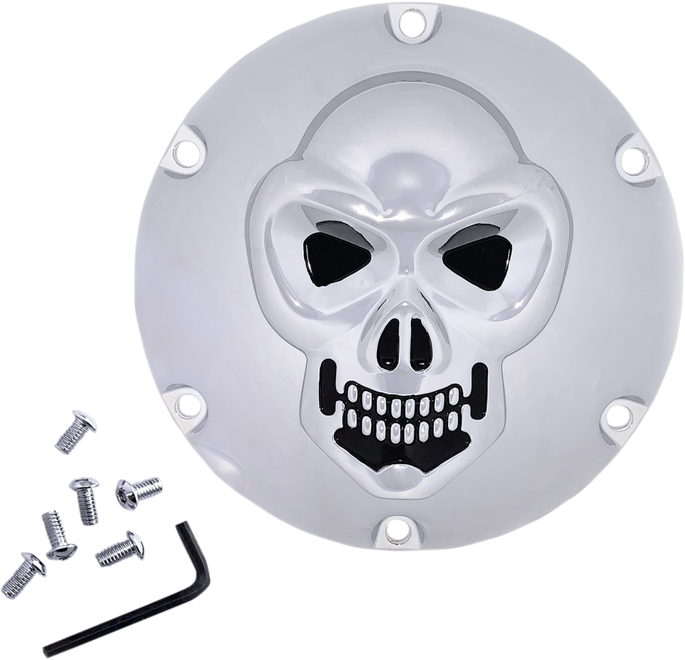 Skull Derby Cover - Chrome - 6 Hole - Lutzka's Garage