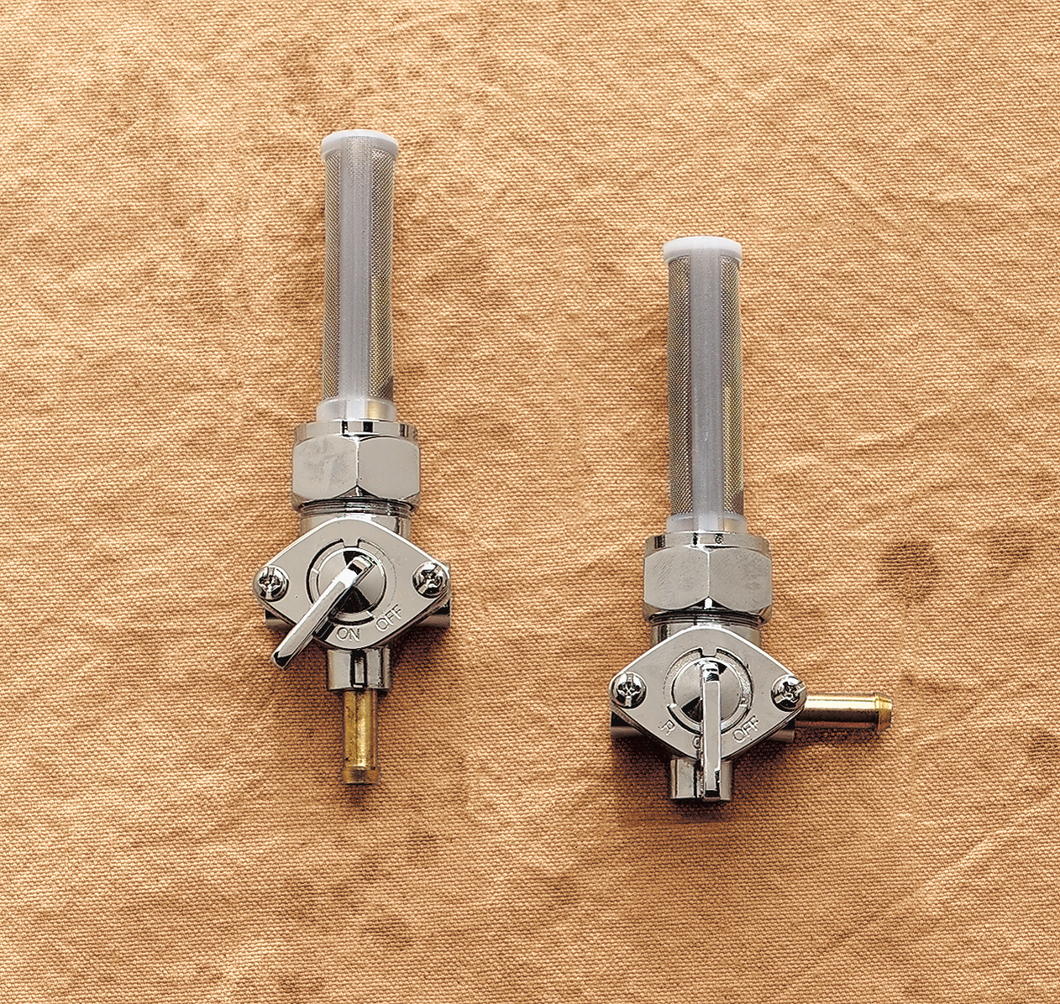 90 Degree Petcock - Chrome - 22mm - Lutzka's Garage