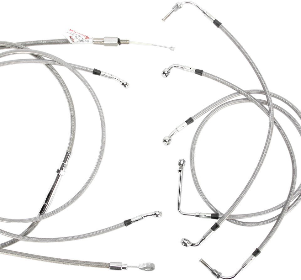 Handlebar Cable/Brake Line Kit - Complete - 15" Ape Hanger Handlebars - Stainless Steel - Lutzka's Garage