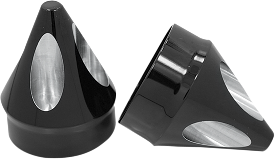 Front Axle Nut Cover - Black - Spike - 1" - Lutzka's Garage