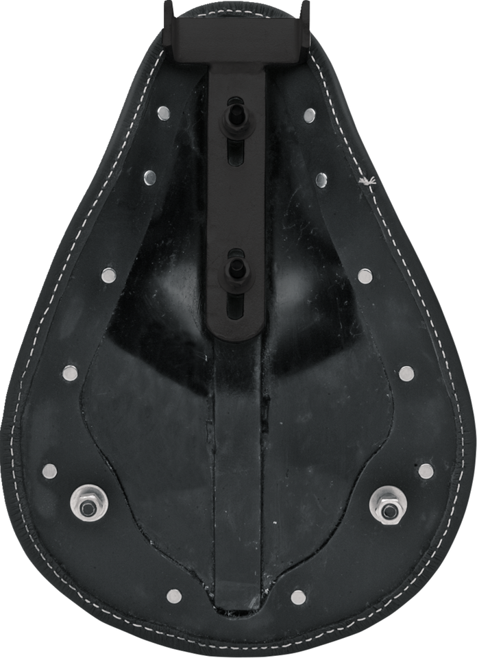 Seat - Spring Solo - Low-Profile - Black Vinyl/White Stitching