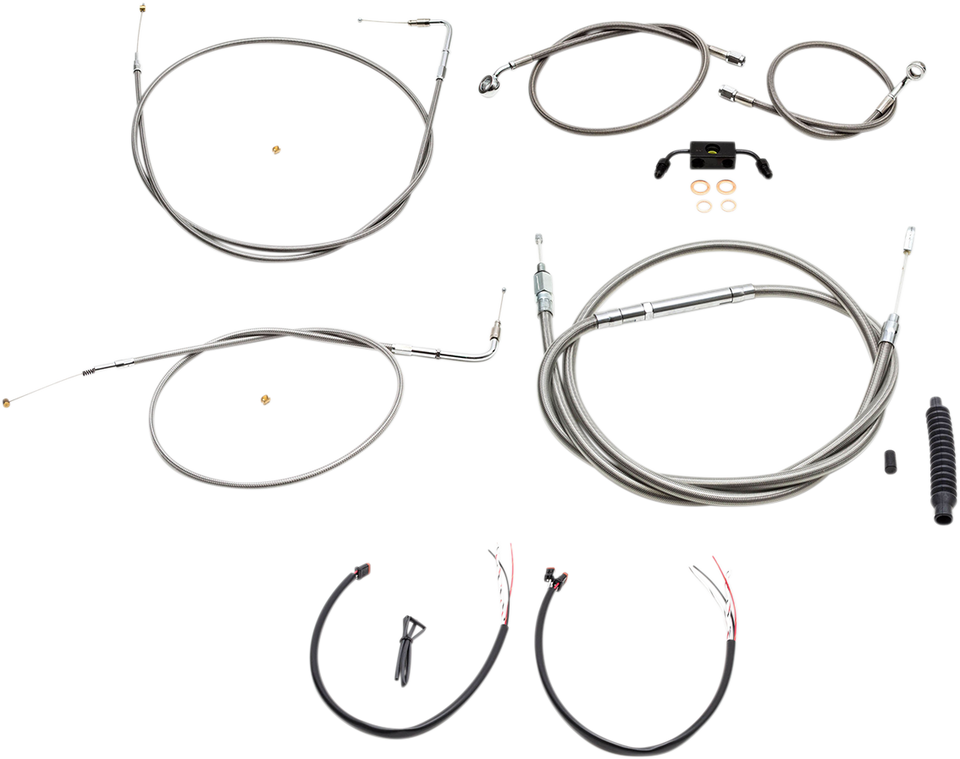 Handlebar Cable/Brake Line Kit - Complete - Mini Ape Hanger Handlebars - Stainless