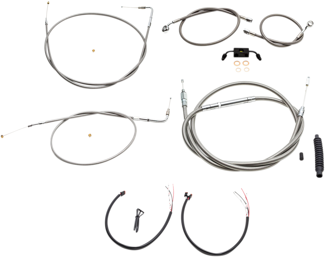 Handlebar Cable/Brake Line Kit - Complete - Mini Ape Hanger Handlebars - Stainless