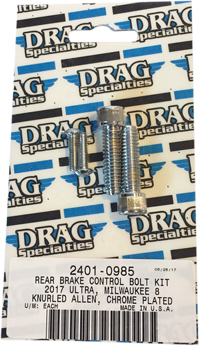 Bolt Kit M8 Rear Brake Knurled All Chrome