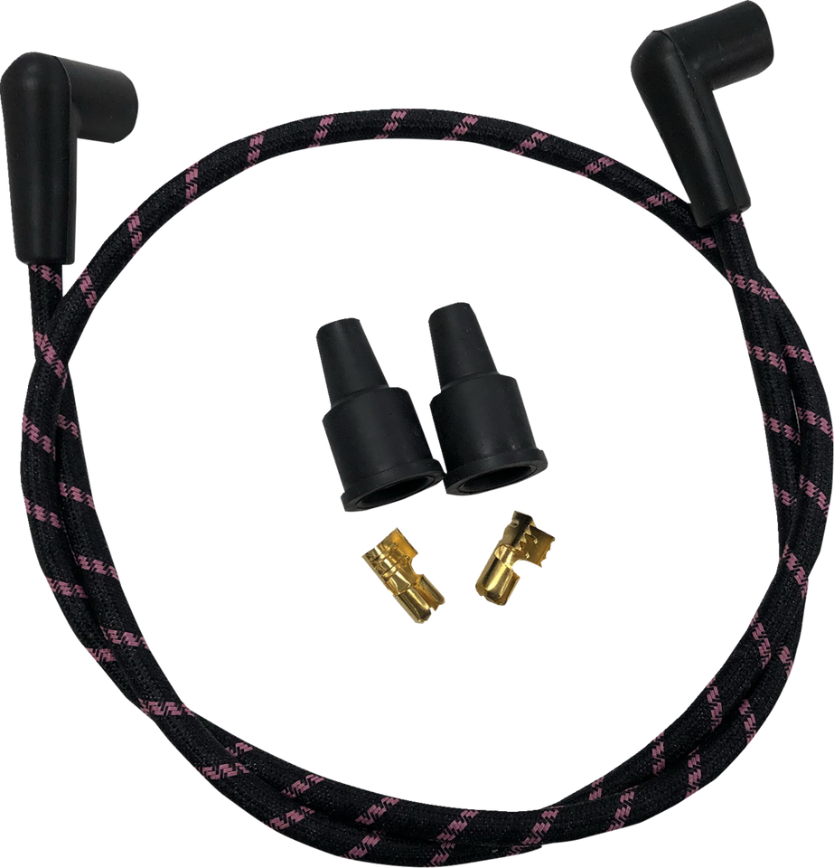 Plug Wires - Braided - Black/Pink - Lutzka's Garage