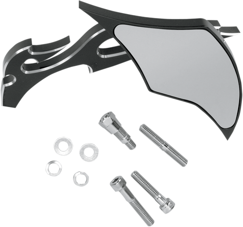 Mirror - Flame - Black - Right - Lutzka's Garage