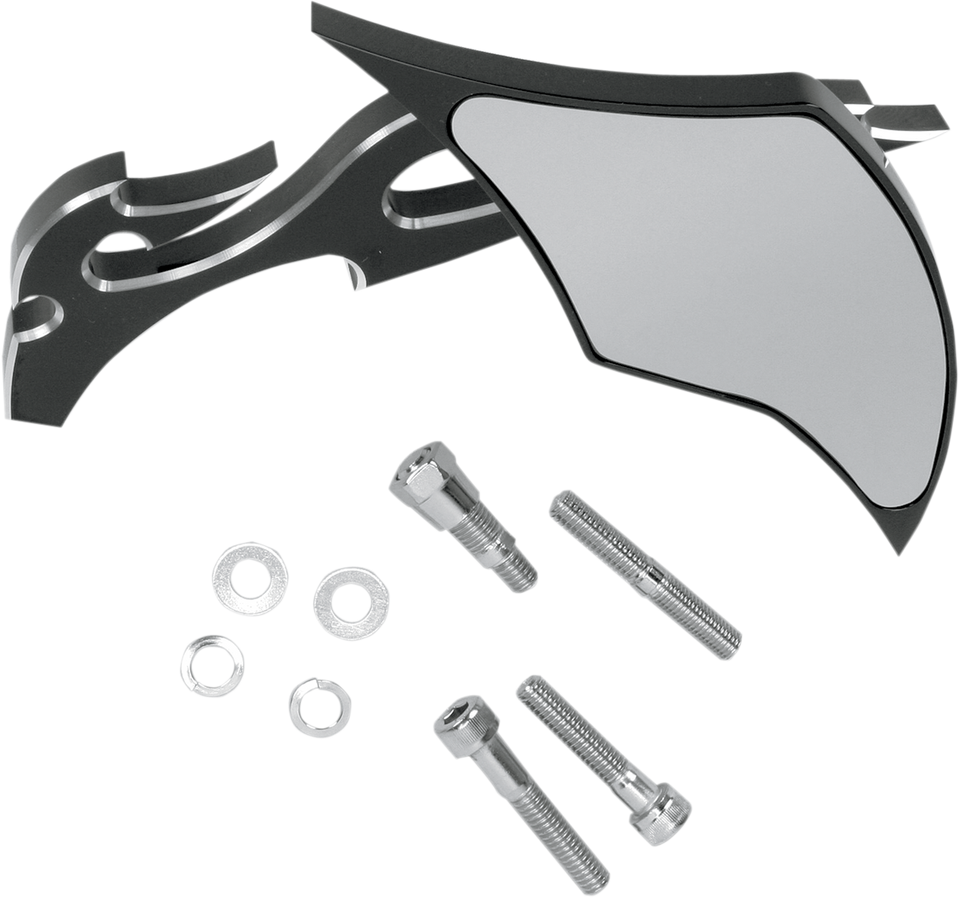 Mirror - Flame - Black - Right - Lutzka's Garage