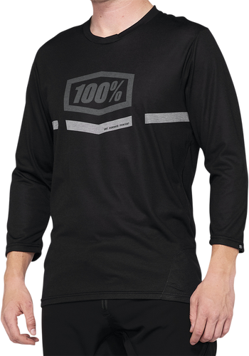 Airmatic 3/4 Sleeve Jersey - Black - Small - Lutzka's Garage