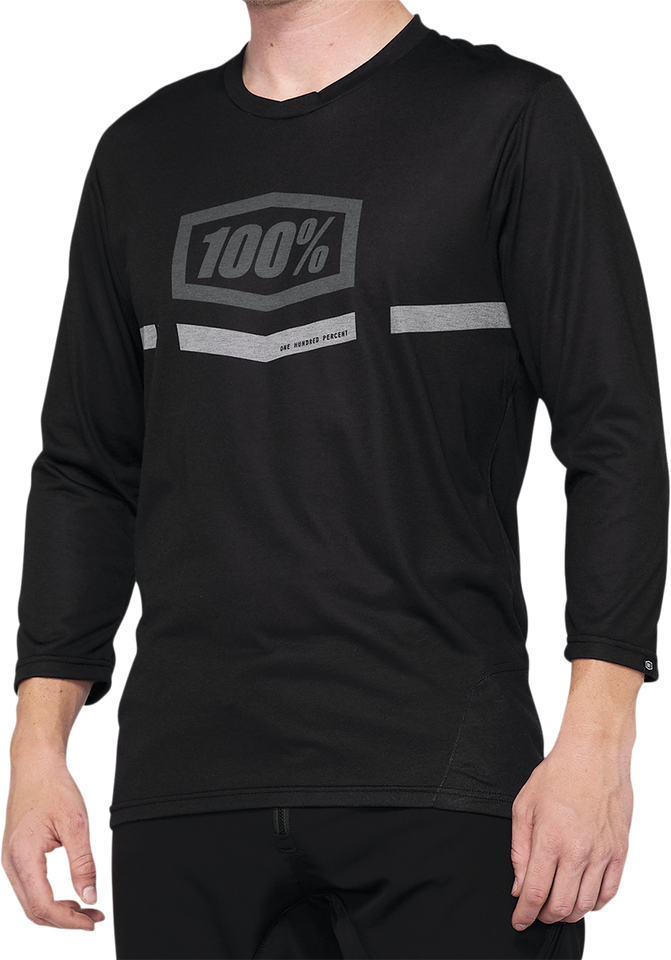 Airmatic 3/4 Sleeve Jersey - Black - Small - Lutzka's Garage