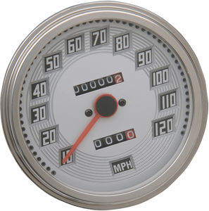 5" MPH FL-Style 2:1 Speedometer with Tach - Billet Look White Face