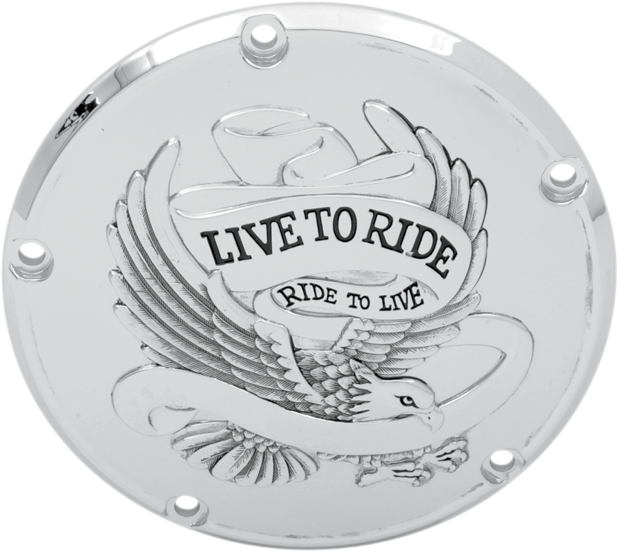 5-Hole - Chrome - Live to Ride Derby Cover - Lutzka's Garage