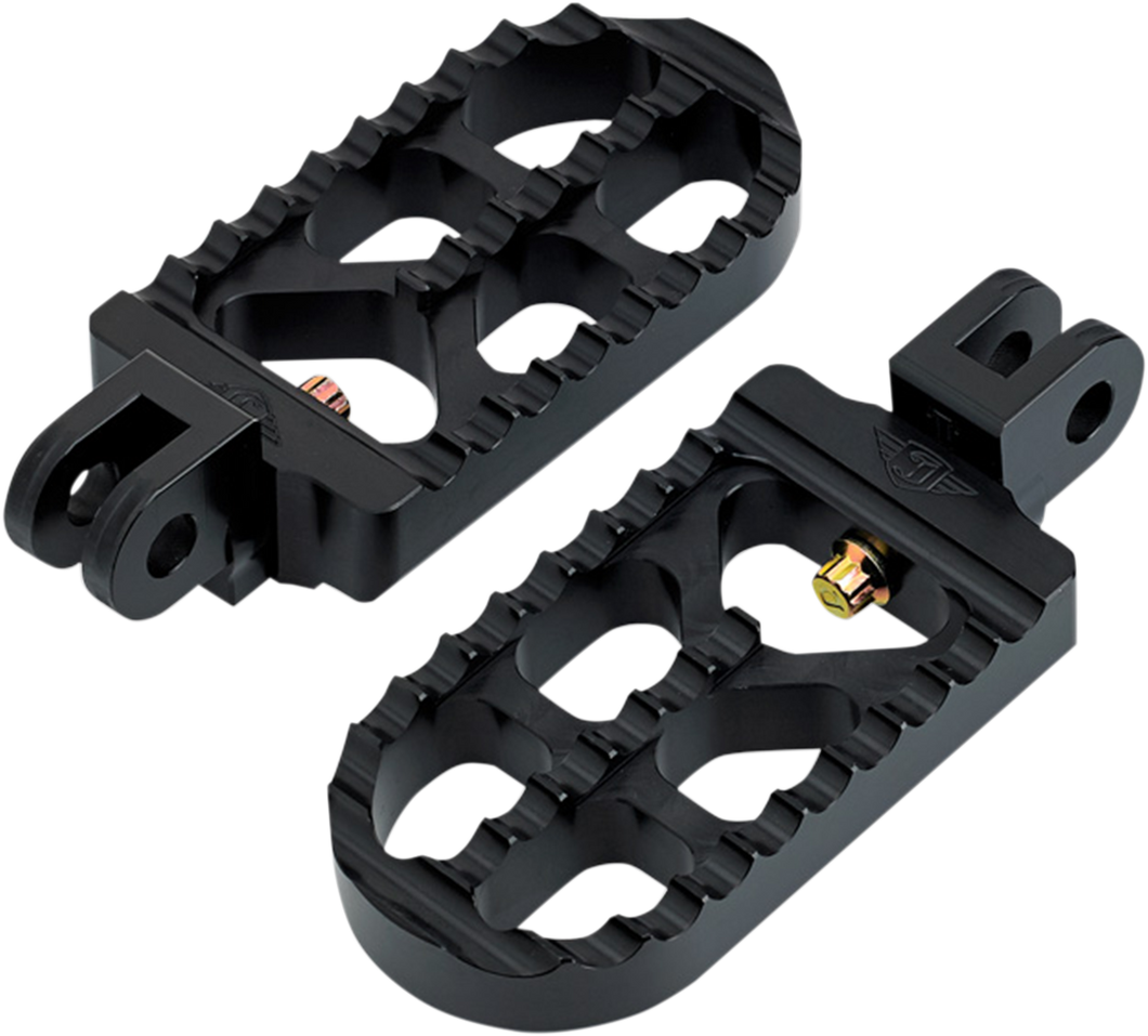 Adjustable Footpeg - Serrated - Long - Black - Lutzka's Garage