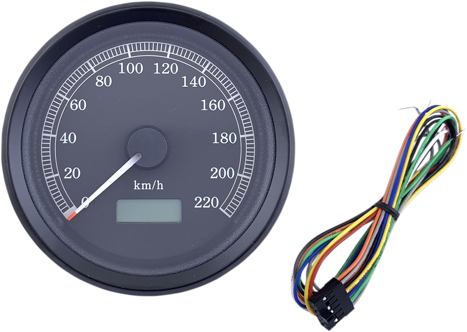 Universal 3-3/8" Programmable Electronic Speedometer - KPH - Black Face - Black Bezel - Lutzka's Garage