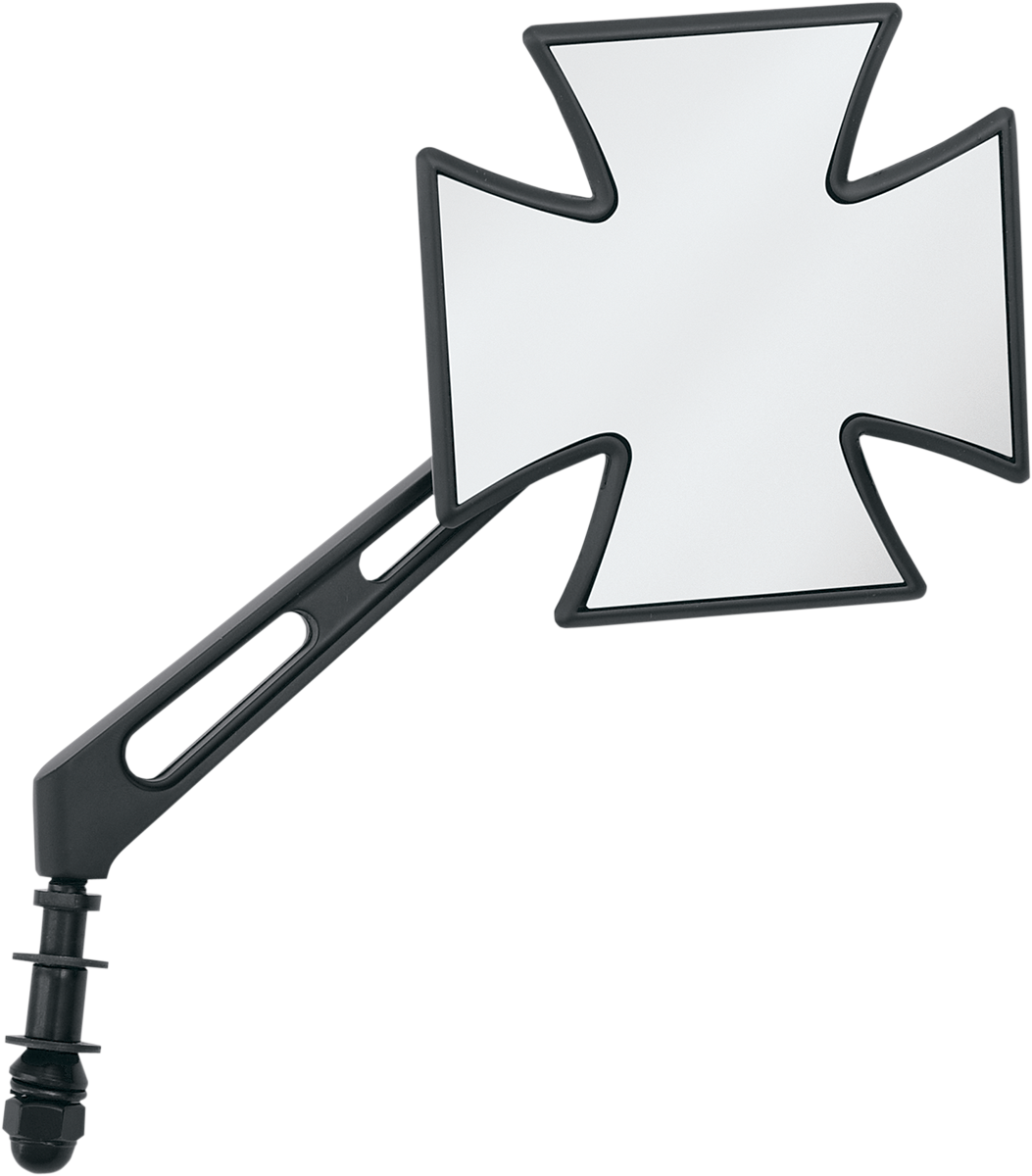 Cross Mirror - Air Stem - Black - Lutzka's Garage