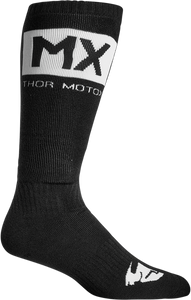 MX Solid Socks - Black/White - Size 6-9 - Lutzka's Garage
