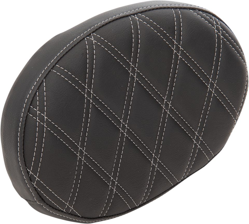 Oval Sissy Bar Pad - Double Diamond - SIlver Stitch - FL 99-22