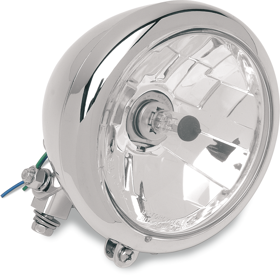 5-3/4" Head Light - Clear Lens - Chrome - Lutzka's Garage
