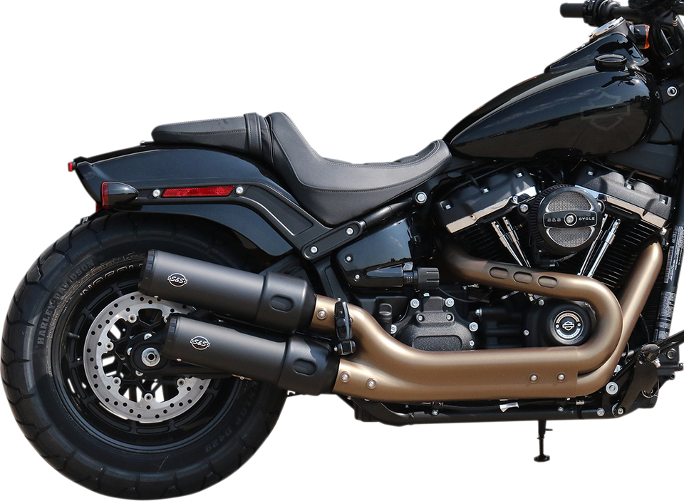 Ceramic Black Grand National Mufflers for Fat Bob