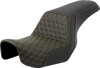 Step-Up Seat - Honeycomb - Gold Stitching - Dyna 06-17