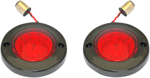 LED Flat Turn Signals - 1156 - Black - Red Lens - Lutzka's Garage